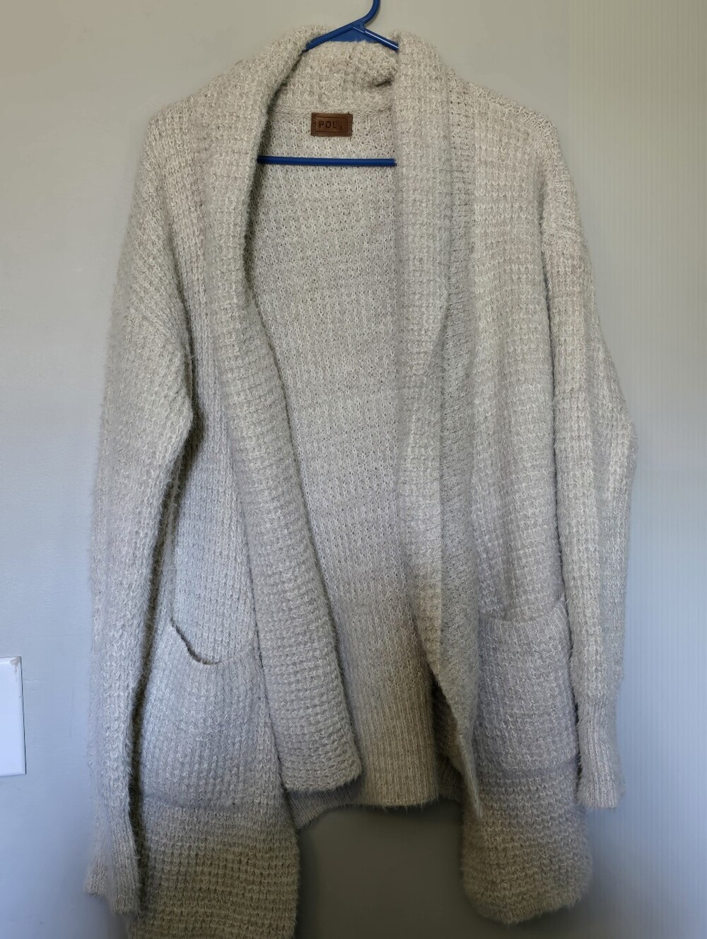 POL Cream Open-Front Shawl Collar Women's Cardigan, So Soft
